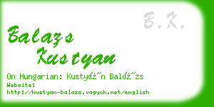 balazs kustyan business card